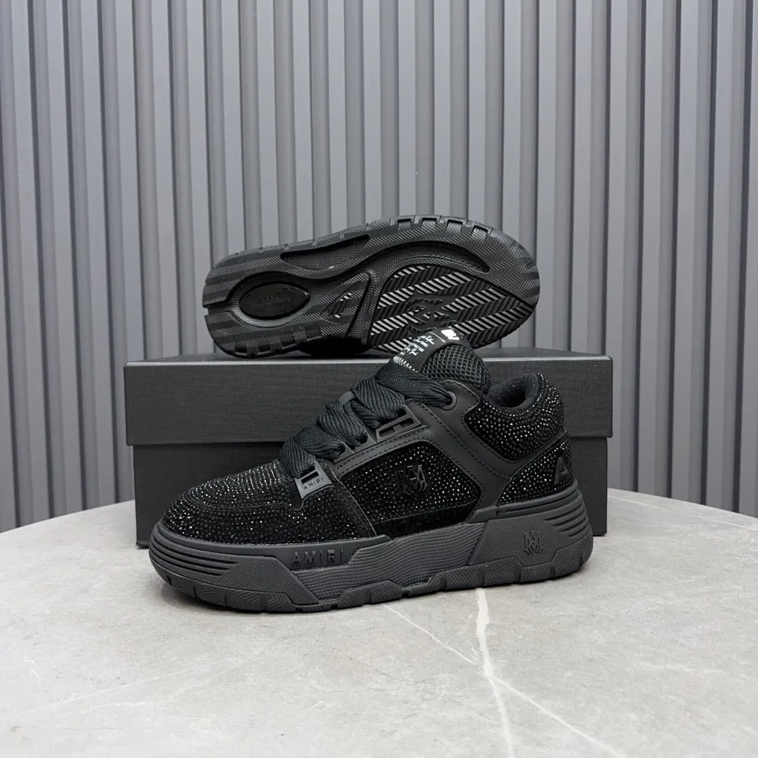 Men's men's shoes 💰800 AMIRI Amir Couple's new hot brick high street sneakers with bone sports shoes, toe-layer cowhide upper, upper side bones, purely hand-stitched, with good three-dimensional effect, customized metal LOGO, code number 35-44 (45, 46 customized)